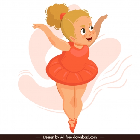 468x468 Dancing Ballerina Icon Cute Cartoon Character Sketch Vectors Stock