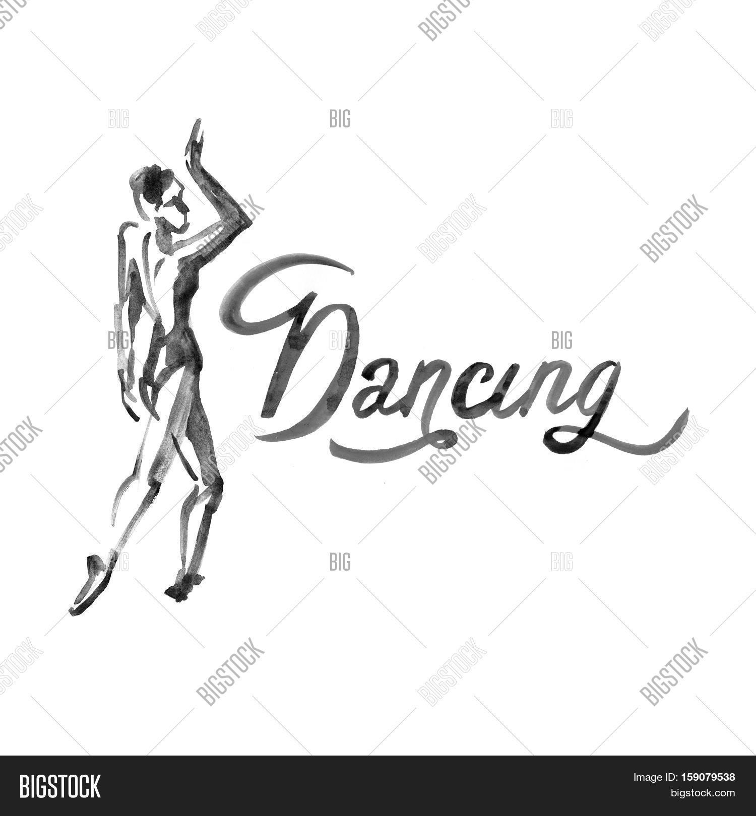 1500x1620 Watercolor Illustration Ballerina Icon In Dance Design Image