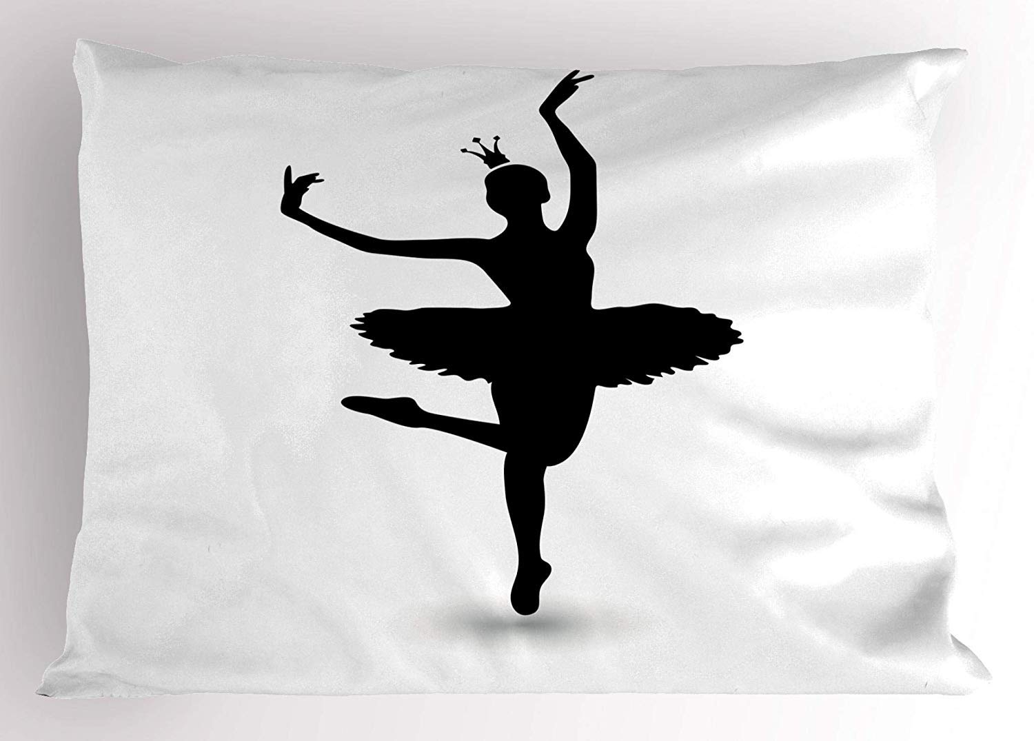1500x1075 Dance Pillow Sham, Black Silhouette