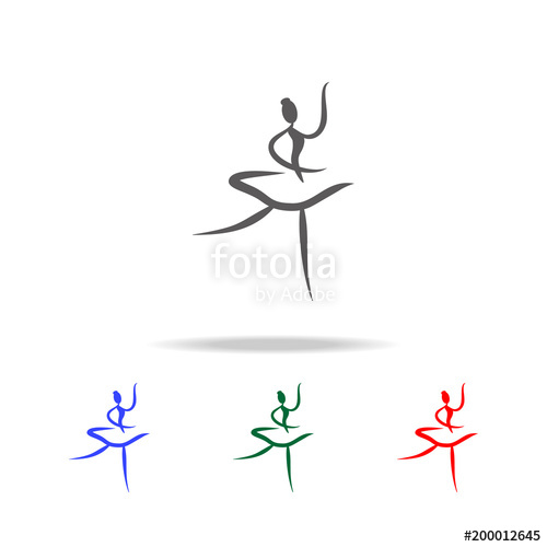 500x500 Ballerina Icon Elements Of Dance Multi Colored Icons Premium