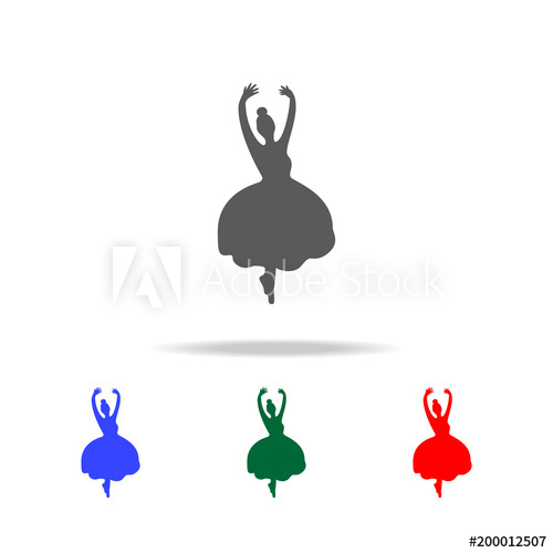 500x500 Silhouette Of Ballerina Icon Elements Of Dance Multi Colored