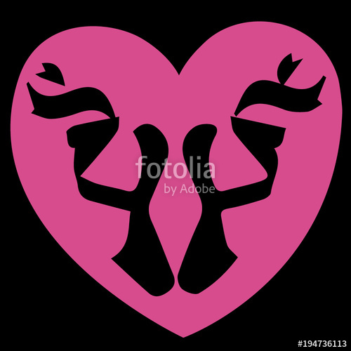 Ballet Shoes Icon Concluded In Pink The Heart On A Black 500x500 Ballet Shoes Icon Concluded In Pink The Heart On A Black