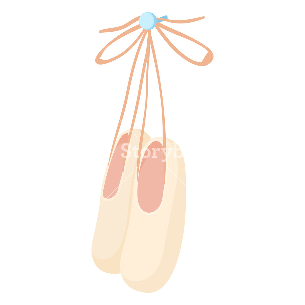 Hanging Ballet Shoes Icon In Cartoon Style On A White Background 1000x1000 Hanging Ballet Shoes Icon In Cartoon Style On A White Background