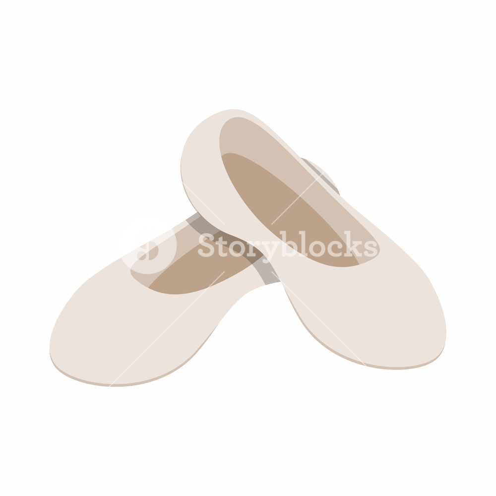 White Ballet Shoes Icon In Isometric Style On A White 1000x1000 White Ballet Shoes Icon In Isometric Style On A White