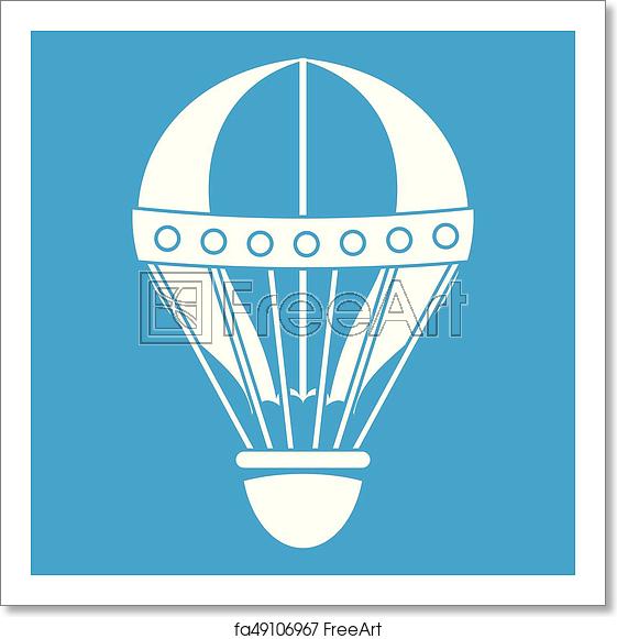 561x581 Free Art Print Of Vintage Hot Air Balloon Icon White Vintage Hot