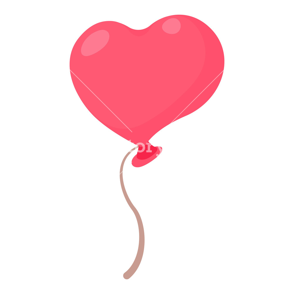 1000x1000 Heart Shaped Pink Balloon Icon Cartoon Illustration Of Heart