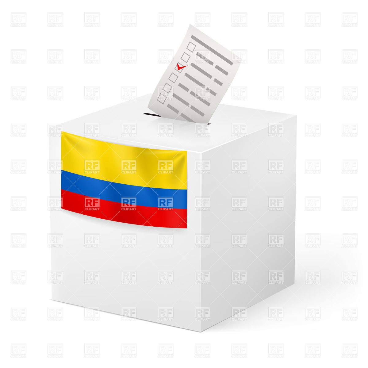 1200x1200 Election In Colombia Icon Ballot Box With Voting List Vector