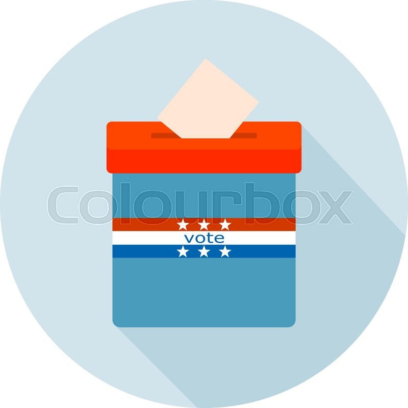 800x800 Round Icon Blue Ballot Box Referendum Stock Vector Colourbox