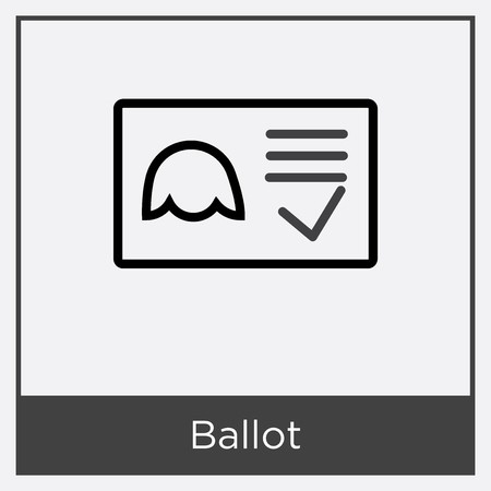 450x450 Ballot Icon Isolated On White Background With Gray Frame, Sign