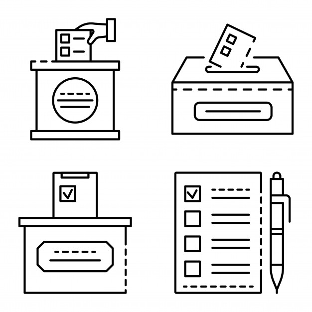 626x626 Ballot Icon Set Outline Set Of Ballot Vector Icons Vector