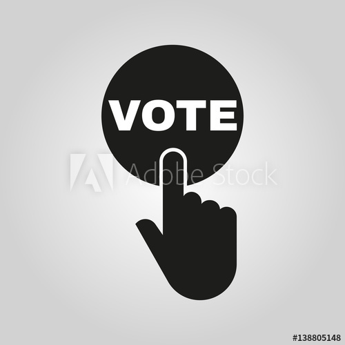 500x500 Hand Pressing A Button With The Text Vote Icon Voting, Polling