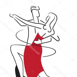 300x300 Photostock Vector Dancing Couple Icon Isolated On White Background