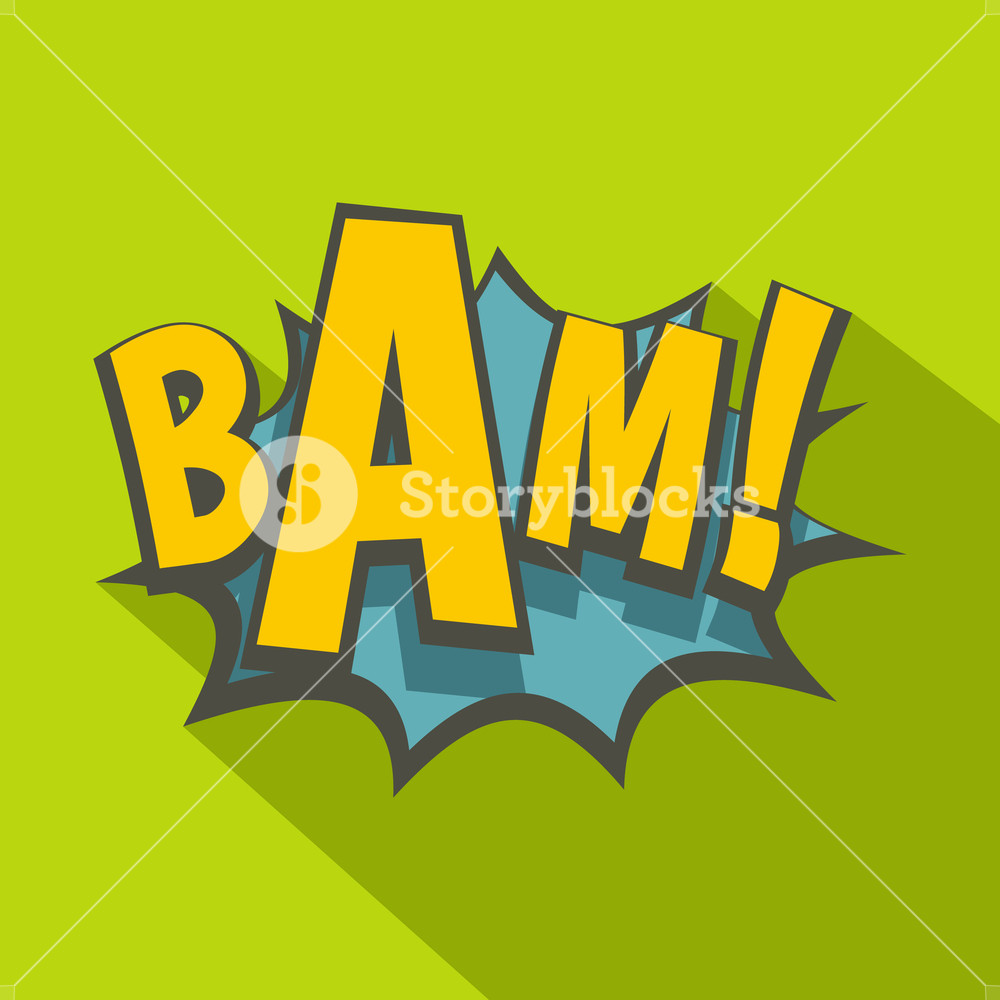 1000x1000 Bam, Comic Book Explosion Icon Flat Illustration Of Bam, Comic
