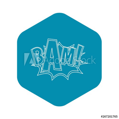 500x500 Bam, Explosion Effect Icon Outline Illustration Of Bam, Explosion