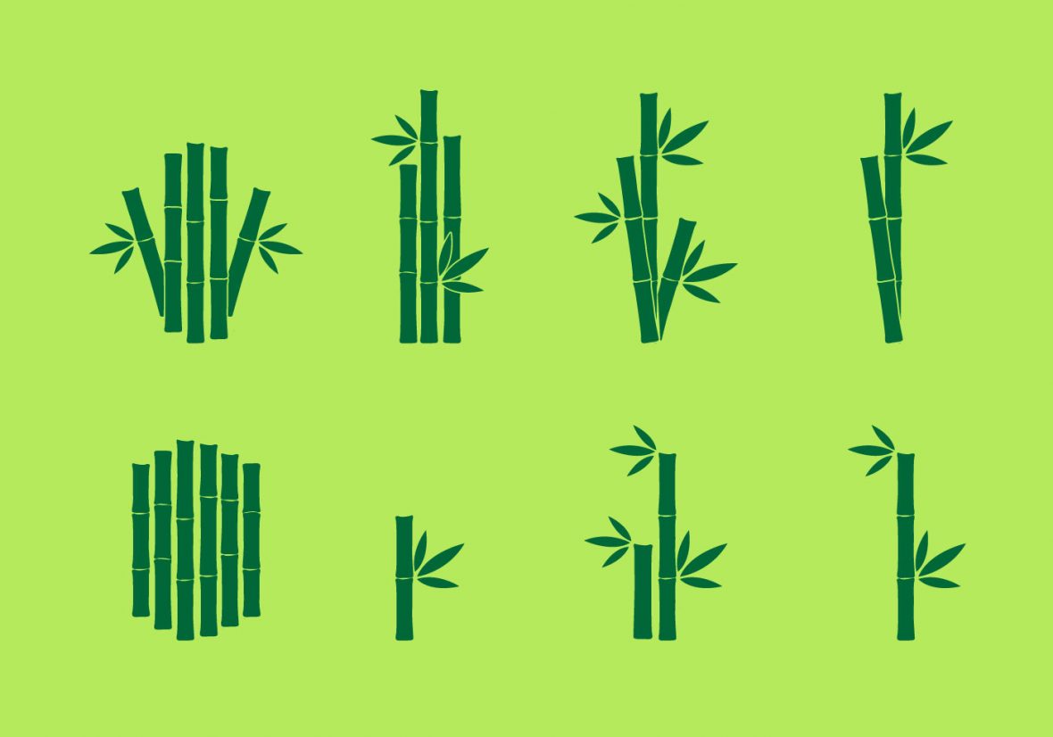 1180x826 Bamboo Icon Vector Set