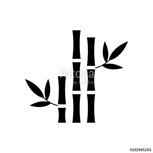 500x500 Bamboo Icon Isolated On White Background Vector Art Stock Image