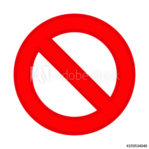500x500 Ban Icon Vector, Not Allowed Sign, Prohibition Red Sign