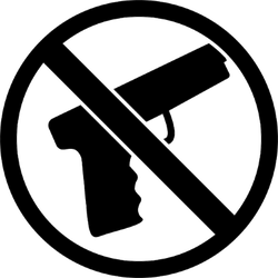 250x250 Gun Ban Icon Sticker