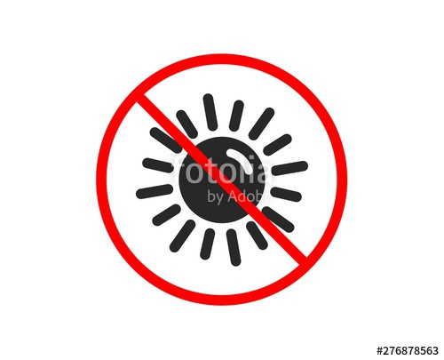 500x405 No Or Stop Sun Icon Hot Weather Sign Summer Symbol Prohibited