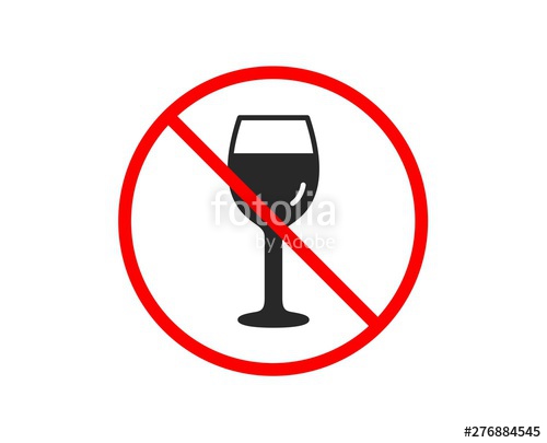 500x405 No Or Stop Wine Glass Icon Bordeaux Glass Sign Prohibited Ban