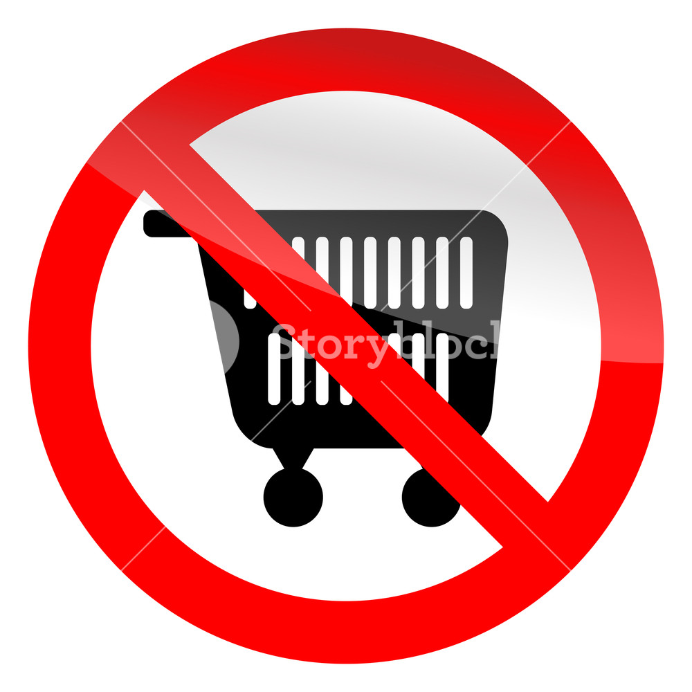 1000x1000 No Shopping Symbol, Ban Cart Icon Prohibition Pushcart In Store