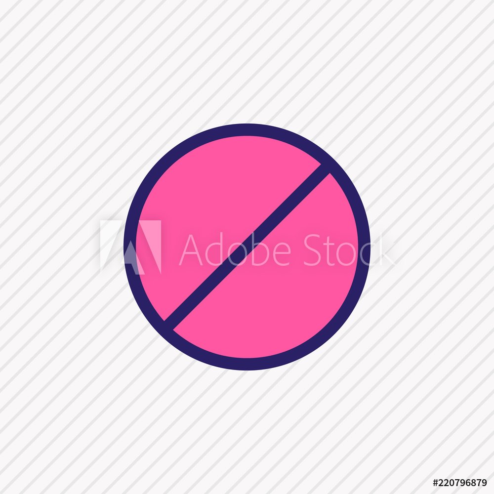 1000x1000 Photo Art Print Vector Illustration Of Ban Icon Colored Line