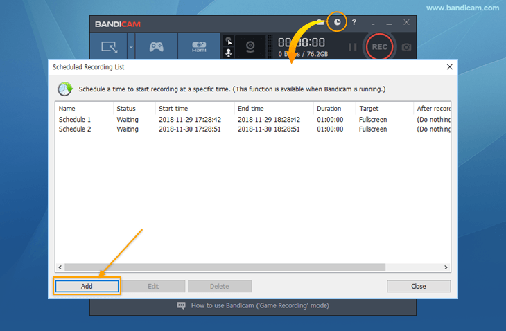 730x478 Scheduled Recording