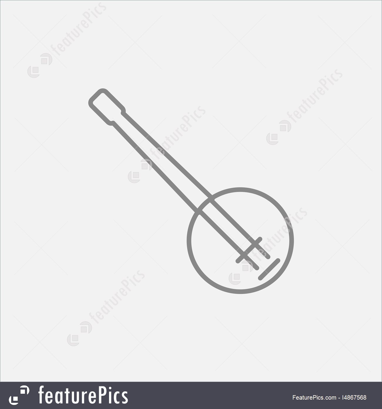 Banjo Line Icon Stock Illustration 1300x1392 Banjo Line Icon Stock Illustration