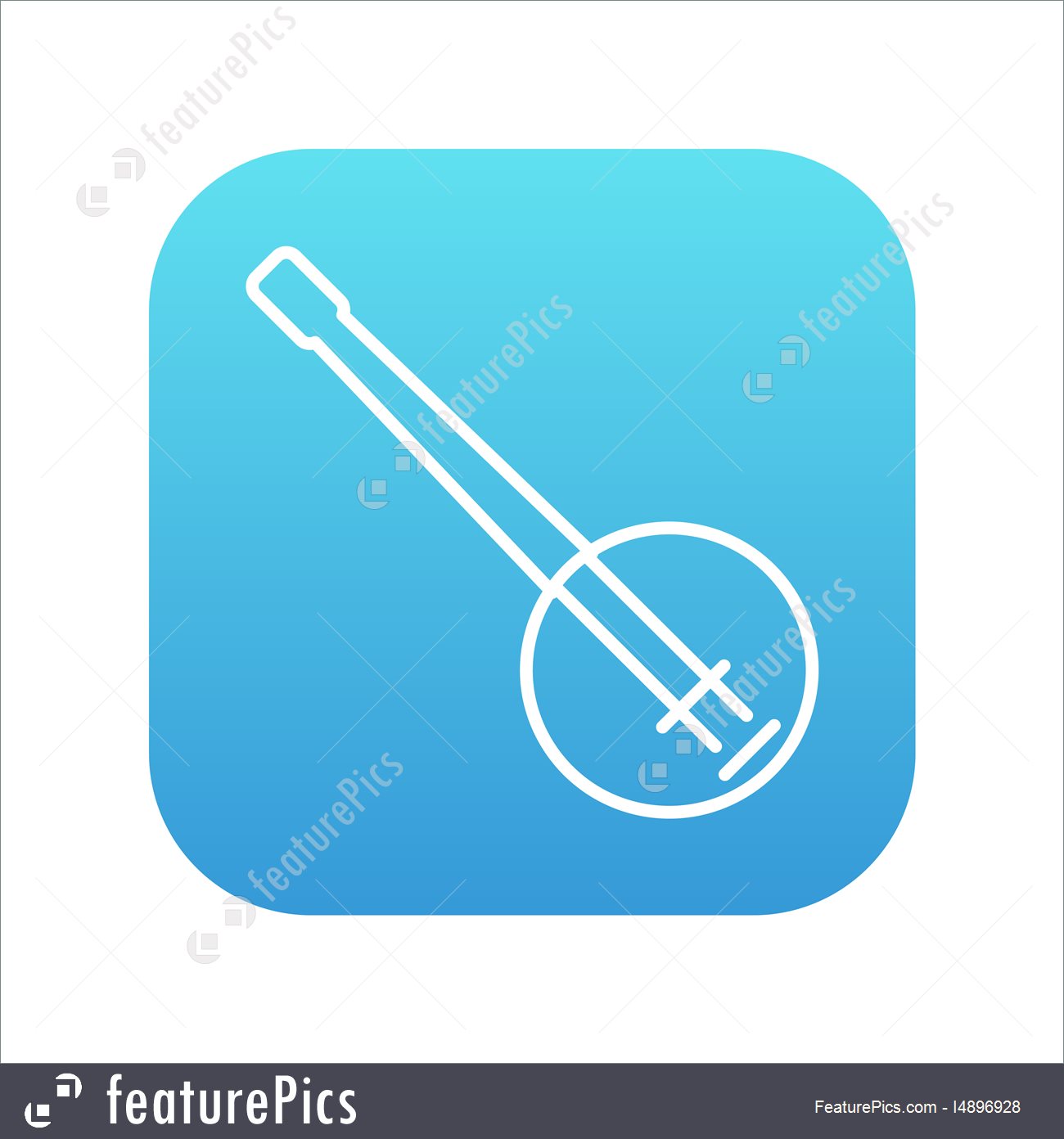 Banjo Line Icon Stock Illustration 1300x1392 Banjo Line Icon Stock Illustration