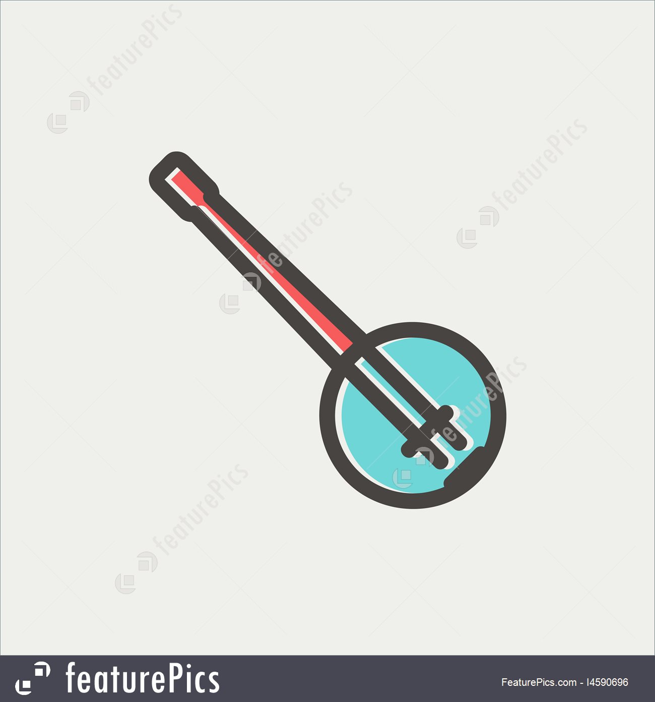 Banjo Thin Line Icon Stock Illustration 1300x1392 Banjo Thin Line Icon Stock Illustration