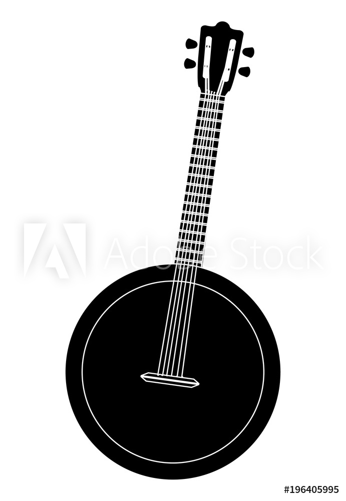 Photo Art Print Banjo Icon Over White Background, Vector 691x1000 Photo Art Print Banjo Icon Over White Background, Vector