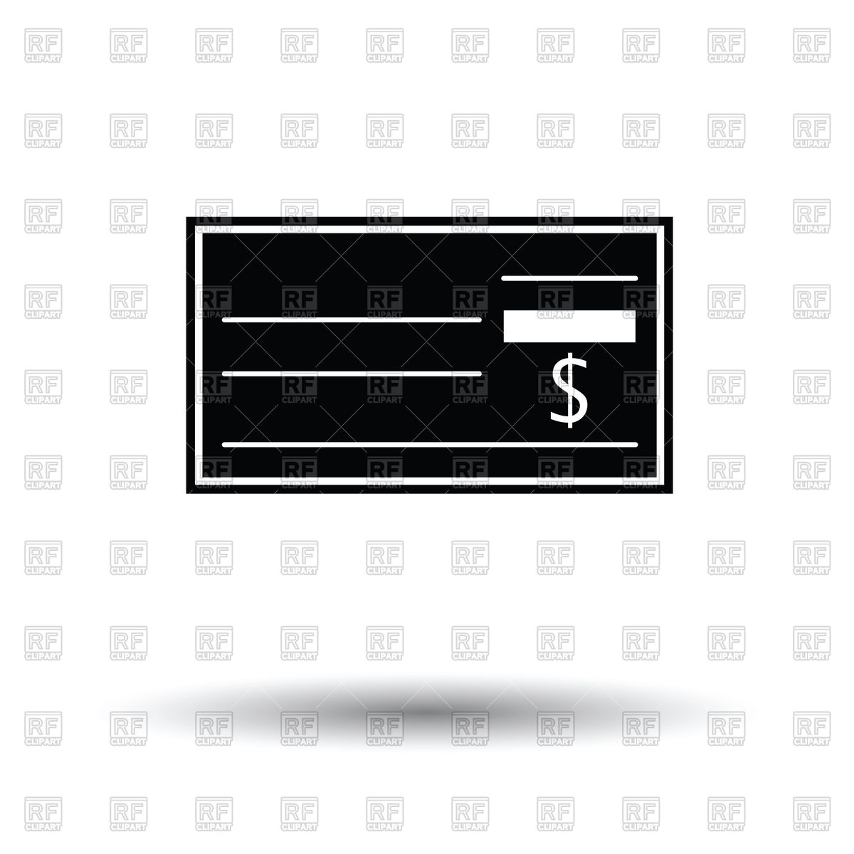 1200x1200 Bank Check Icon With Shadow Design Vector Image Of Business