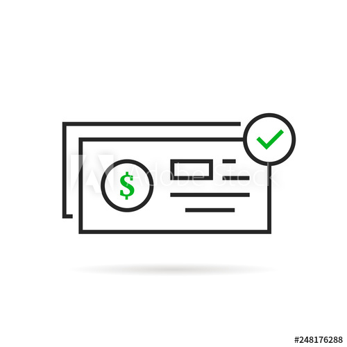 500x500 Linear Bank Check Icon Like Payment