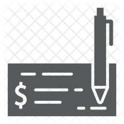 256x256 Bank Check Icon Of Glyph Style