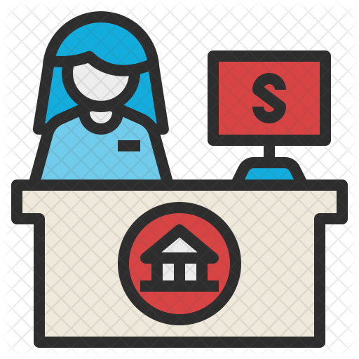 512x512 Bank Receptionist Icon Of Colored Outline Style