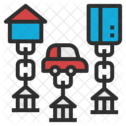 256x256 Bank Loan Icon Of Colored Outline Style