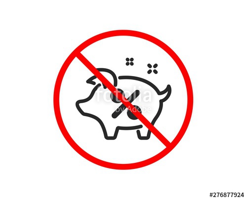 500x405 No Or Stop Loan Percent Icon Piggy Bank Sign Credit Percentage