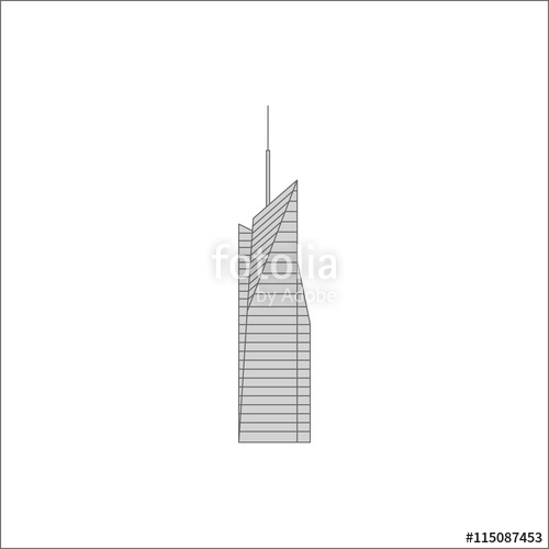 500x500 Bank Of America Tower Icon, Symbol, Emblem Vector Illustration