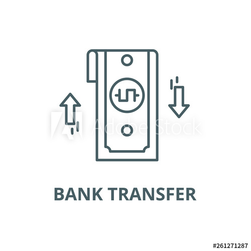 500x500 Bank Transfer Line Icon, Vector Bank Transfer Outline Sign