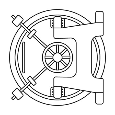 450x450 Bank Vault Icon In Outline Style Isolated On White Background