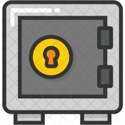 256x256 Bank Vault Icon Of Colored Outline Style