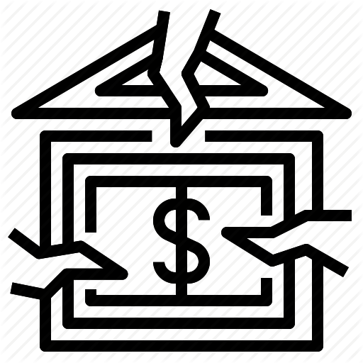 512x512 Bankruptcy, Debt, House, Mortgage, Realestate Icon