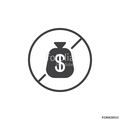 500x500 No Dollar Money Bag Vector Icon Filled Flat Sign For Mobile