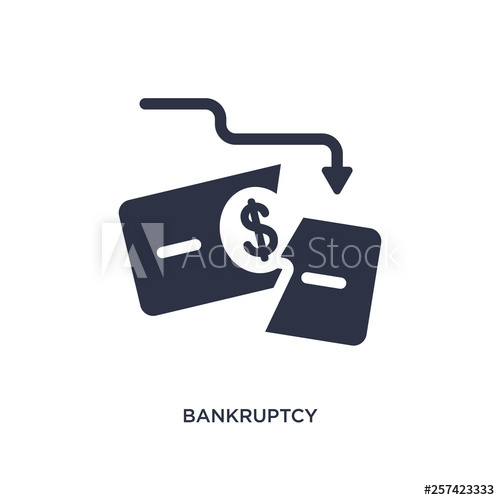 500x500 Bankruptcy Icon On White Background Simple Element Illustration