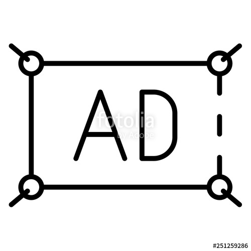 500x500 Rope Banner Ad Icon Outline Rope Banner Ad Vector Icon For Web