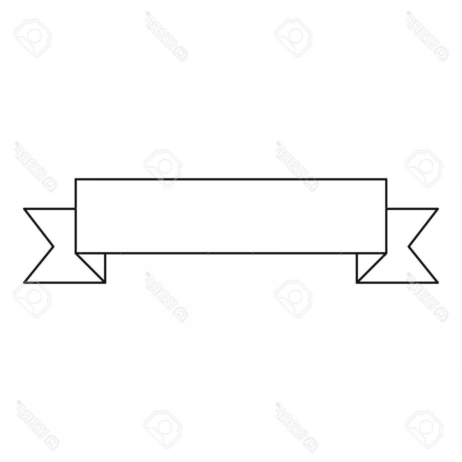1560x1560 Photostock Vector Ribbon Banner Icon Outline Illustration