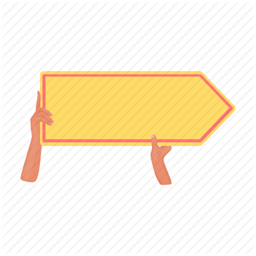 512x512 Advertisement, Arrow, Banner, Hand, Location, Navigation, Pointer Icon