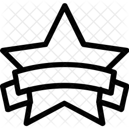 256x256 Star With Banner Icon Of Line Style