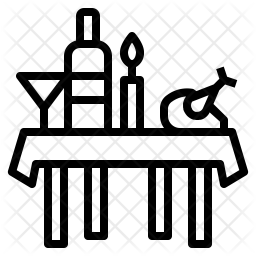 256x256 Banquet Icon Of Line Style
