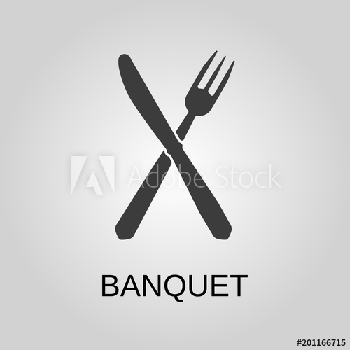 500x500 Banquet Icon Banquet Symbol Flat Design Stock